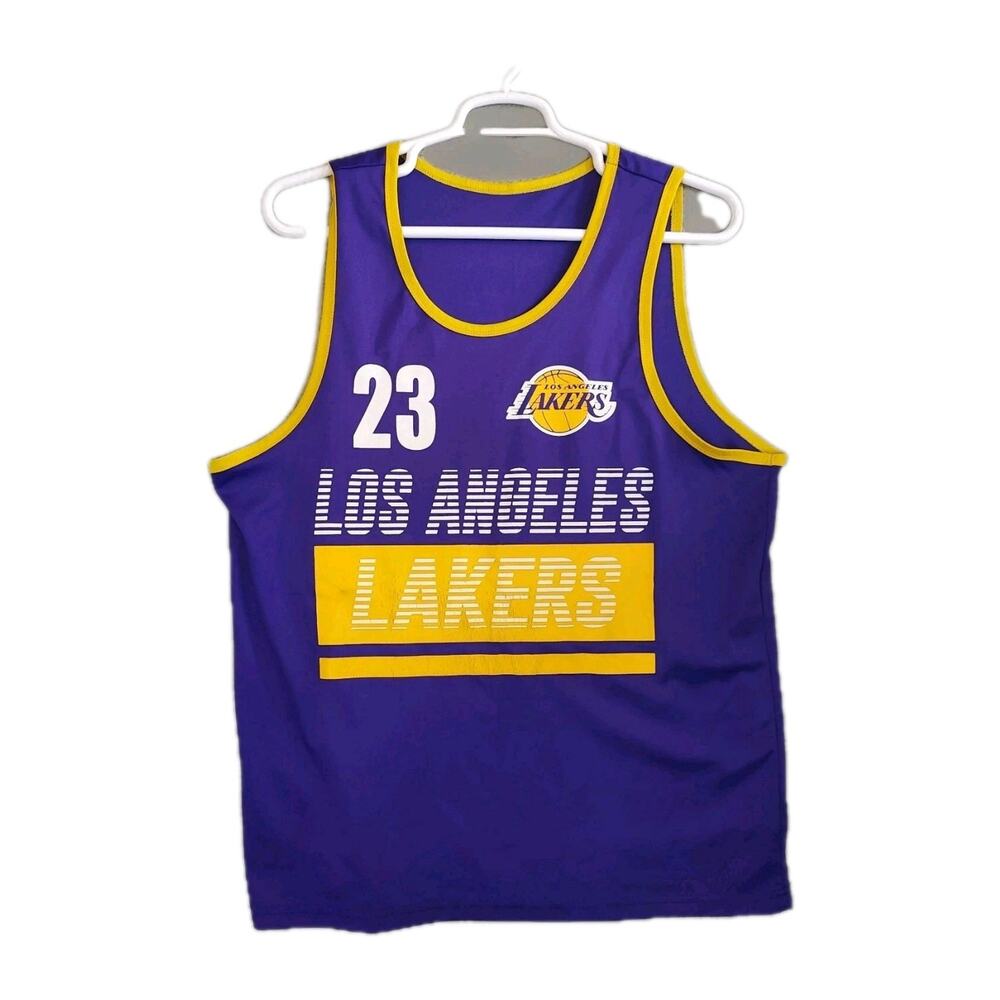 Los Angeles Lakers Jersey Mens Large Purple Gold Basketball LEGEND LeBron James